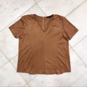 Tan suede top